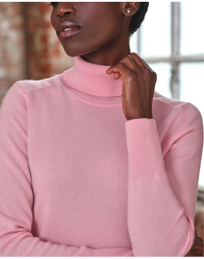 Womens Cashmere Polo Neck Sweater