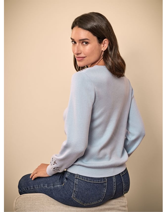 Cotton Wool Embroidered Sweater