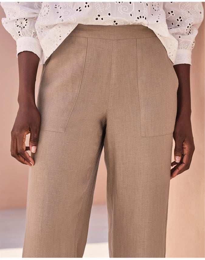 Laundered Linen Wide Leg Trouser