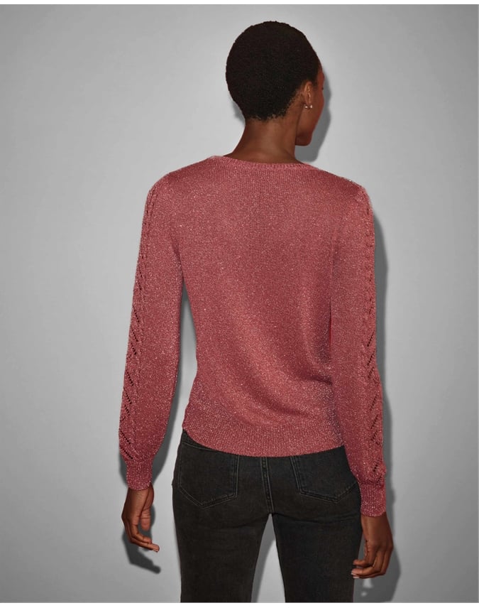 Metallic Cable Sweater