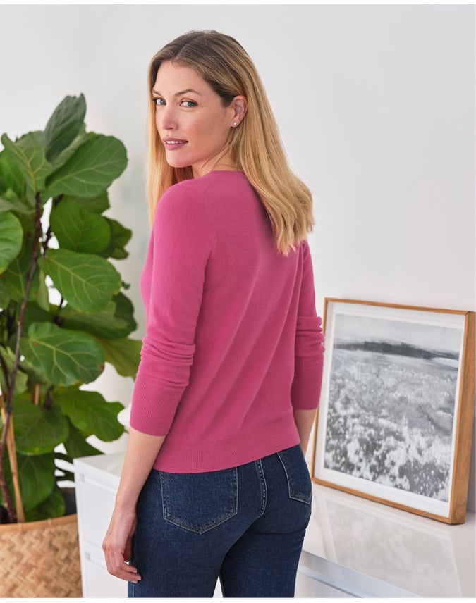 Cashmere Crew Neck Cardigan