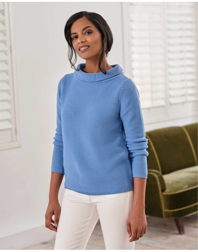 Cotton Bardot Neck Sweater