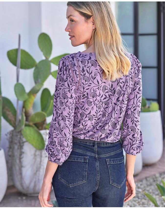 Double Lace Detail Jersey Top