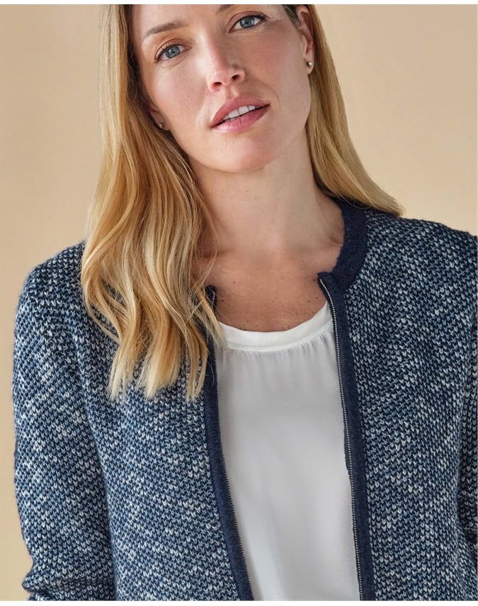 Cotton Wool Tweedy Zip Jacket
