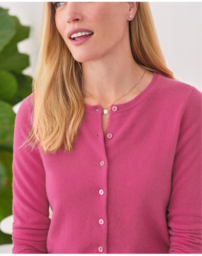 Cashmere Crew Neck Cardigan
