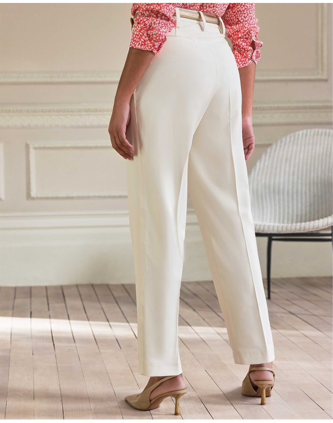 THE TAILORED TROUSER | Cream Linen High Waisted Trousers – FÄRGELAND