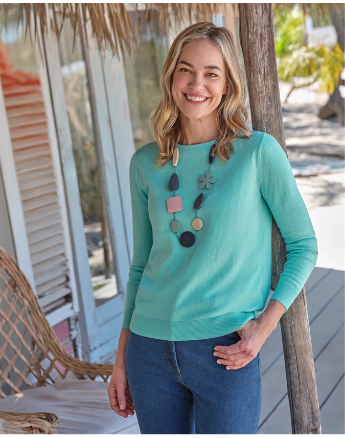 Cotton & Cashmere Crew Neck Sweater