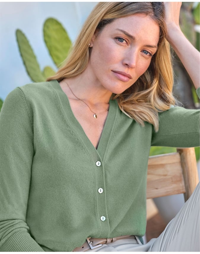 Cashmere V Neck Cardigan
