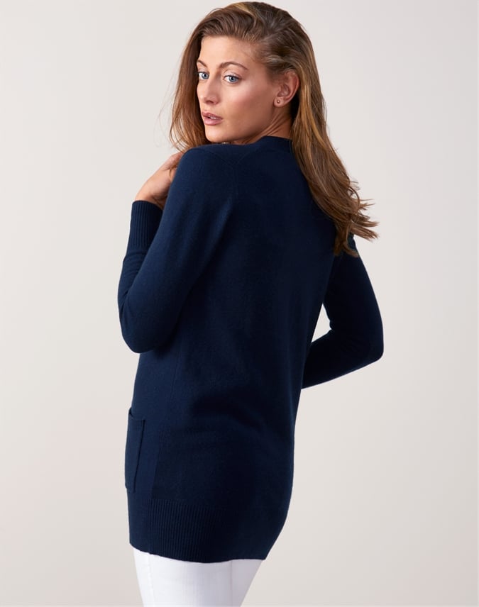 Navy Cashmere Boyfriend Cardigan Pure Collection