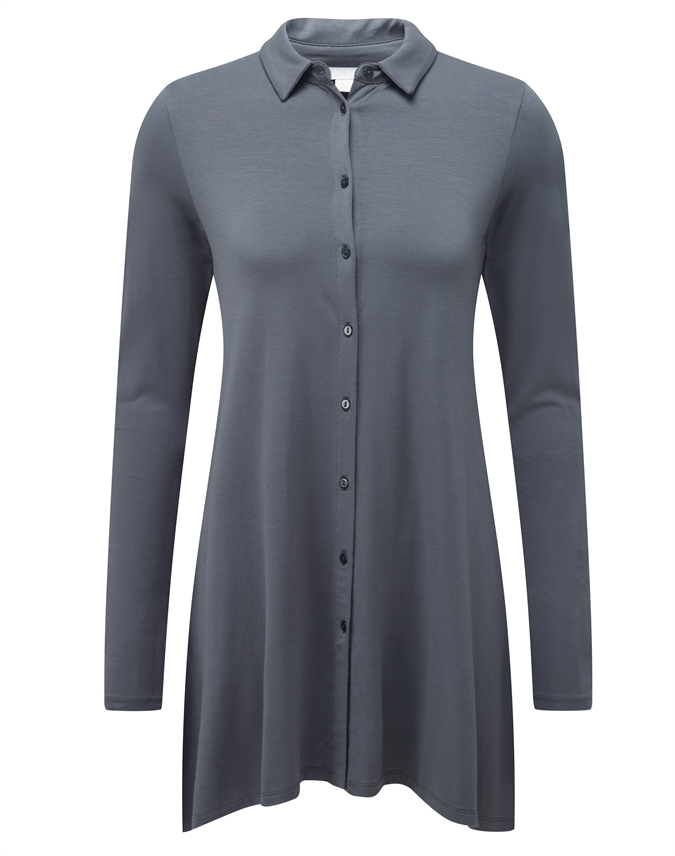 Slate Grey Longline Jersey Top Pure Collection