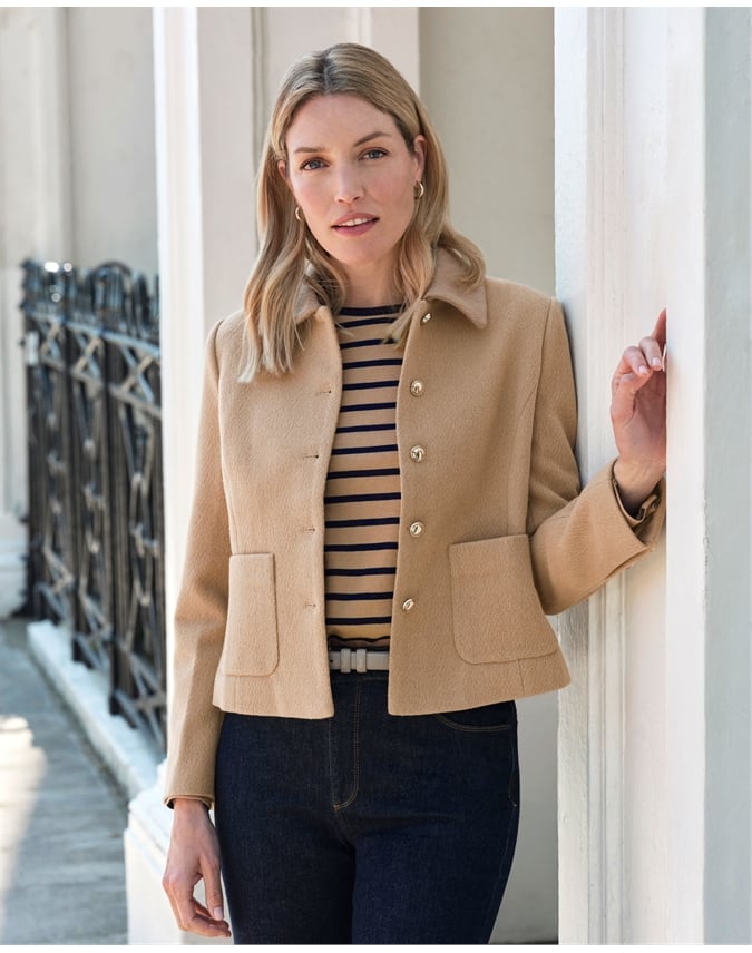 Wool Blend Collar Jacket