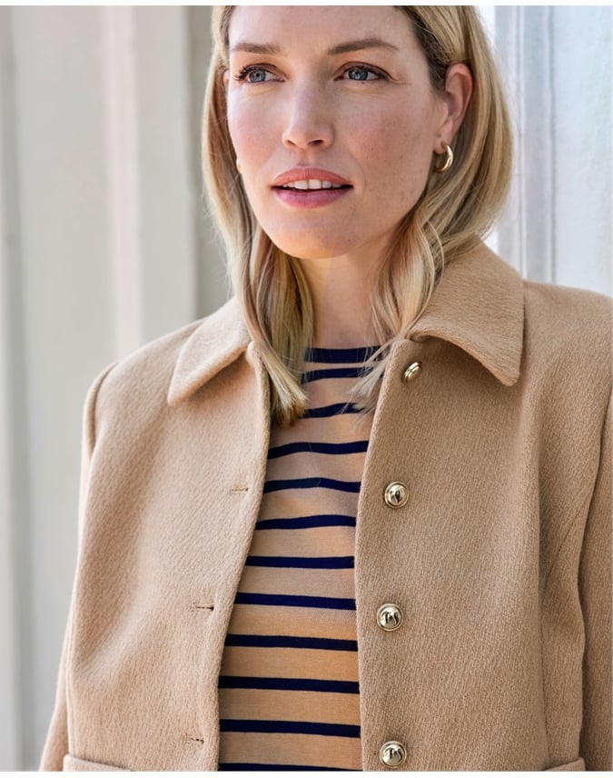 Wool Blend Collar Jacket