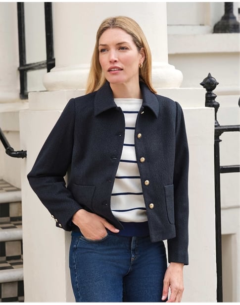 Wool Blend Collar Jacket