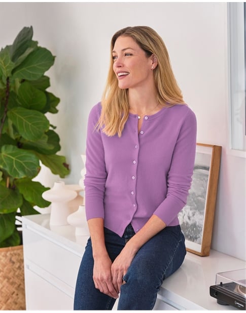 Cashmere Crew Neck Cardigan