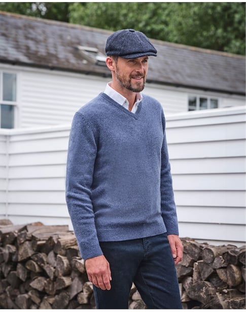 Mens Lambswool V Neck Jumper