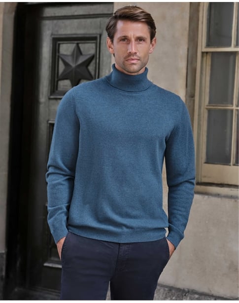 Mens Cashmere Roll Neck Sweater