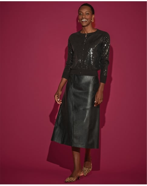Leather Midi Skirt