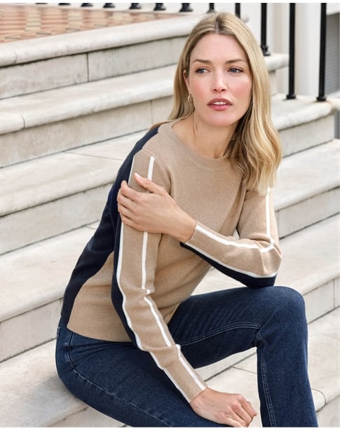 Wool Blend Tipped Sweater