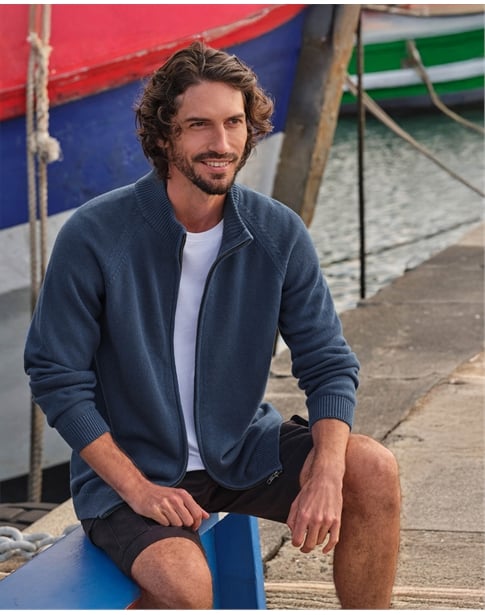 Essential Cotton Zip Cardigan