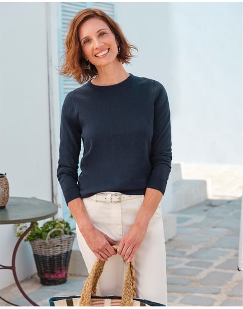 Cotton & Cashmere Crew Neck Sweater