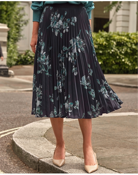 Pleat Midi Skirt