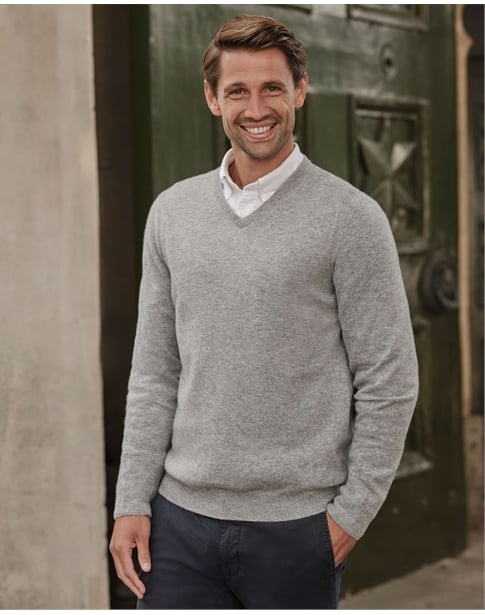 Mens Cashmere V Sweater
