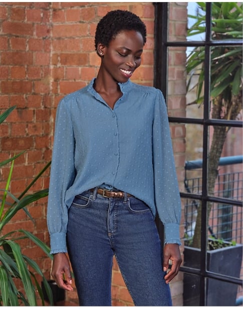 Printed Blouse With Trim