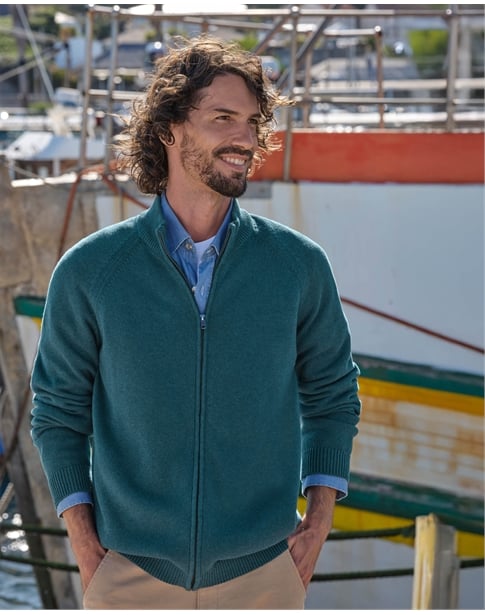 Essential Cotton Zip Cardigan