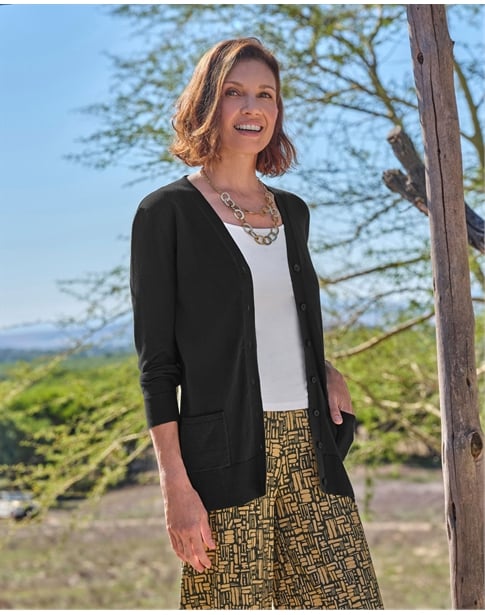 Long V Neck Cardigan