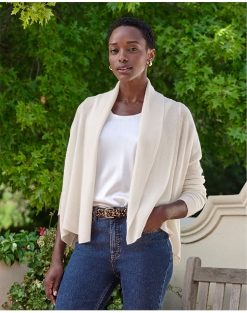 Cashmere Short Edge To Edge Cardigan