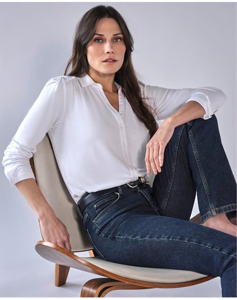 Viscose Jersey V Neck Shirt