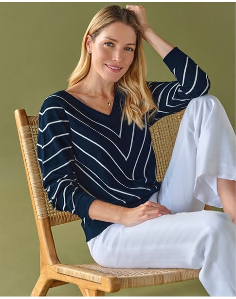 Chevron Cotton Sweater