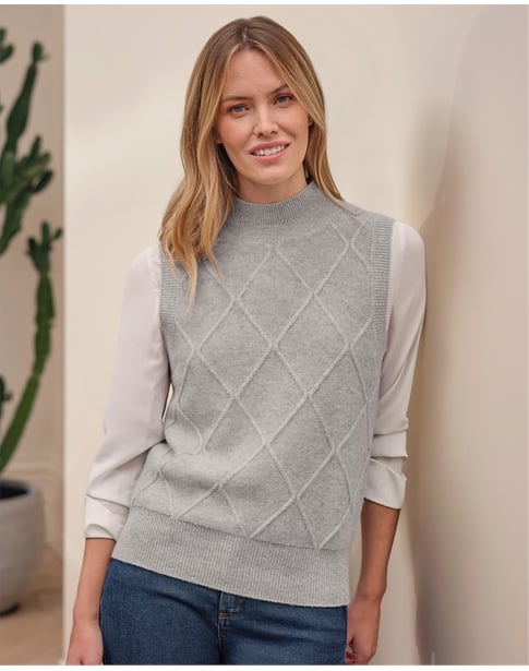 Cashmere Blend Cable Tank