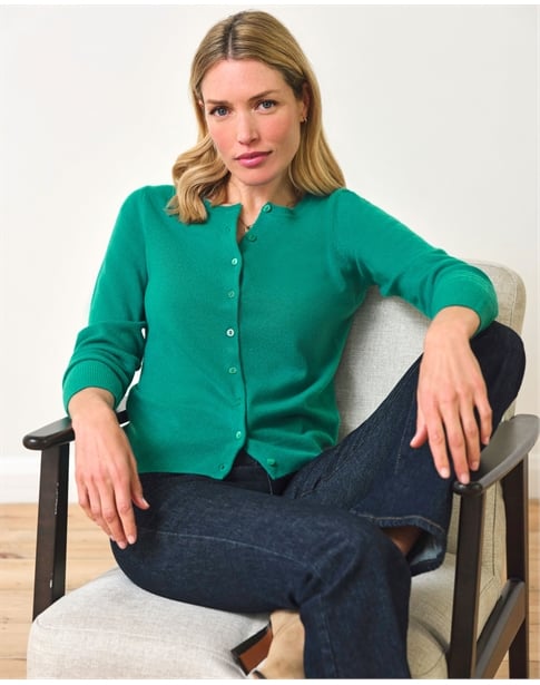 Cashmere Crew Neck Cardigan