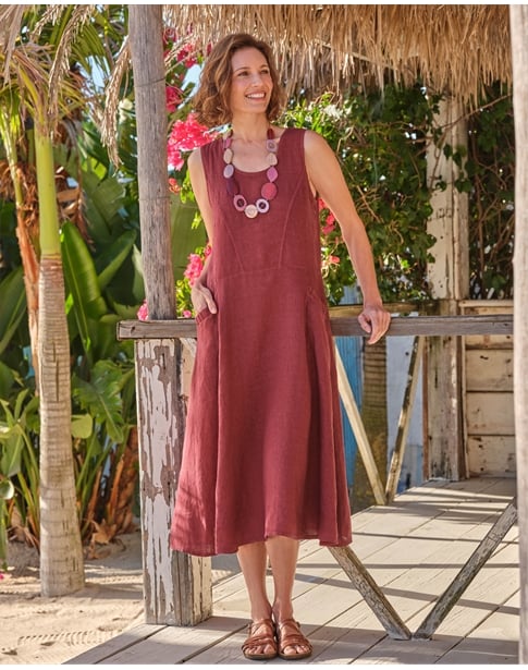 Womens Pocket Pinafore Dress