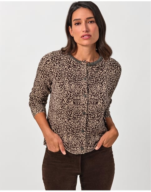 Animal Knitted Jacket With Trim