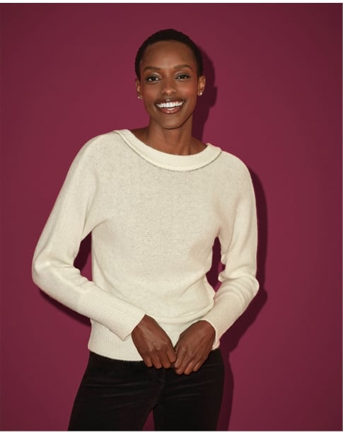 Fluffy Diamante Bow Sweater