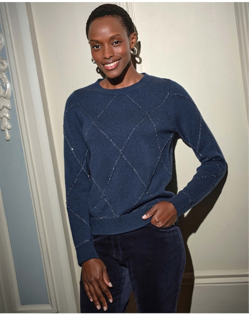 Sequin Diamond Sweater