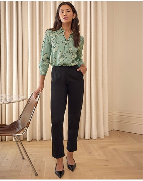 Pintuck Compact Stretch Trouser
