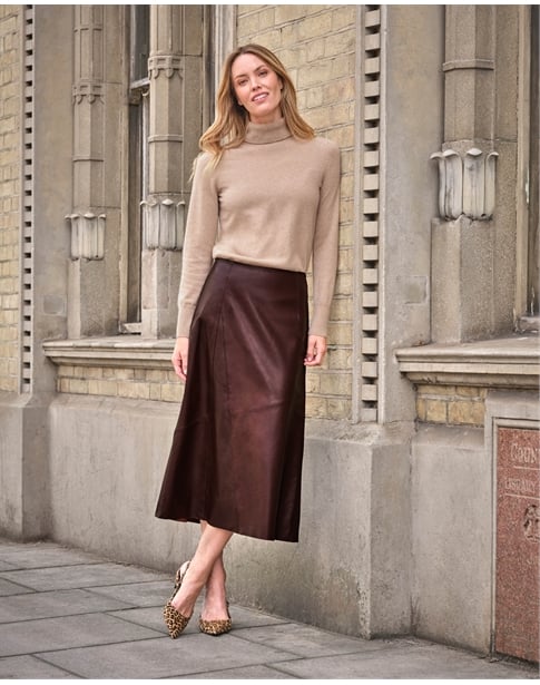 Leather Midi Skirt