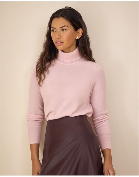 Womens Cashmere Polo Neck Sweater