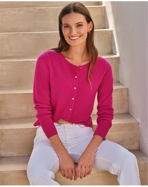 Cashmere Crew Neck Cardigan