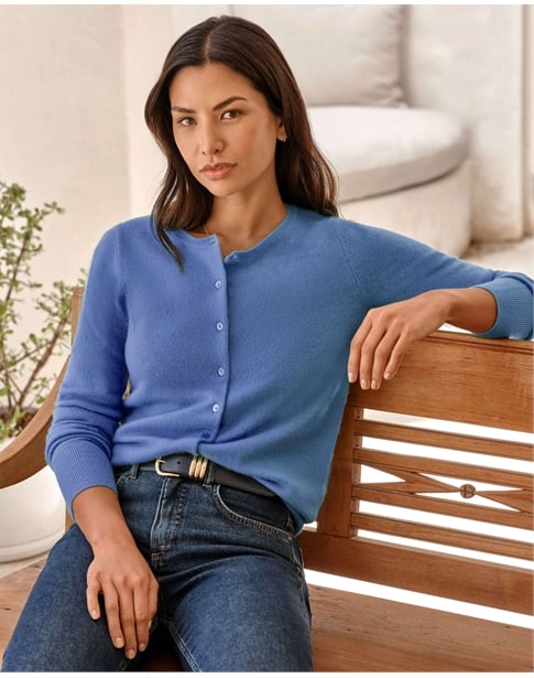 Cashmere Crew Neck Cardigan