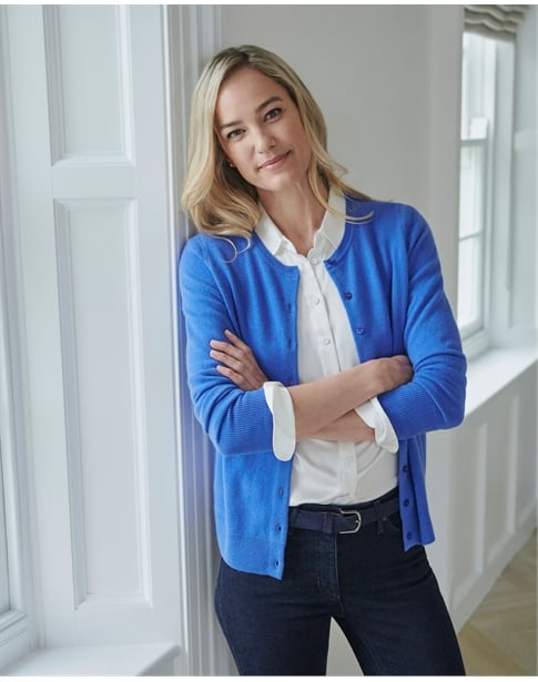 Cashmere Crew Neck Cardigan