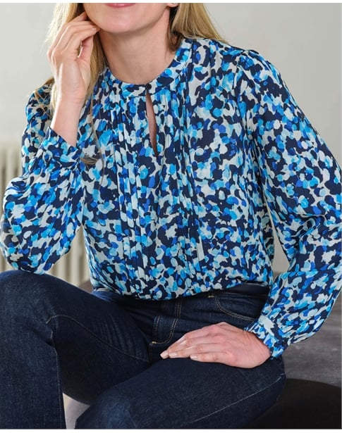 Woven Blouse With Keyhole Detail