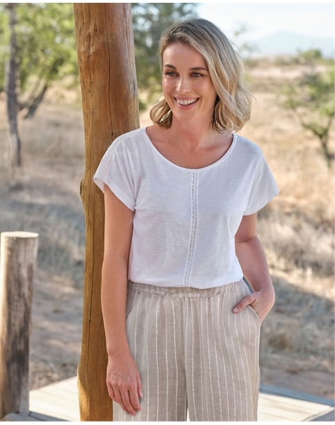Linen Jersey Insert T-Shirt