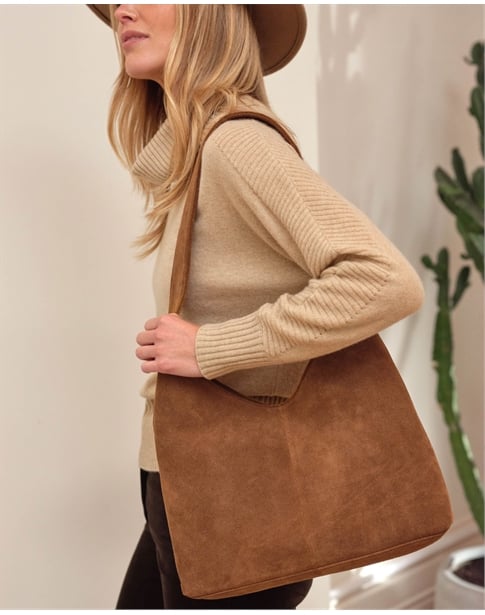 Suede Hobo Bag