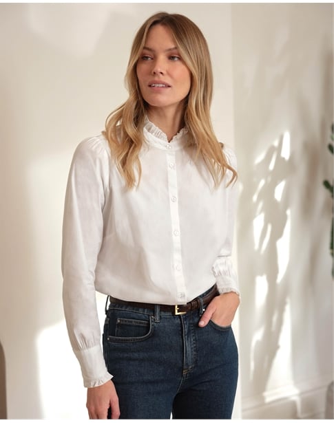 Cotton Frill Neck Shirt