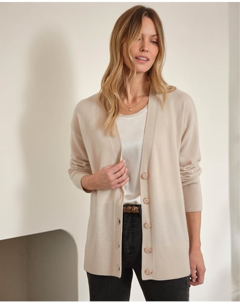 Pure Cashmere Boyfriend Cardigan