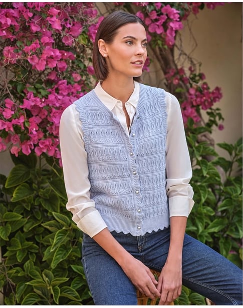Cotton Scallop Waistcoat